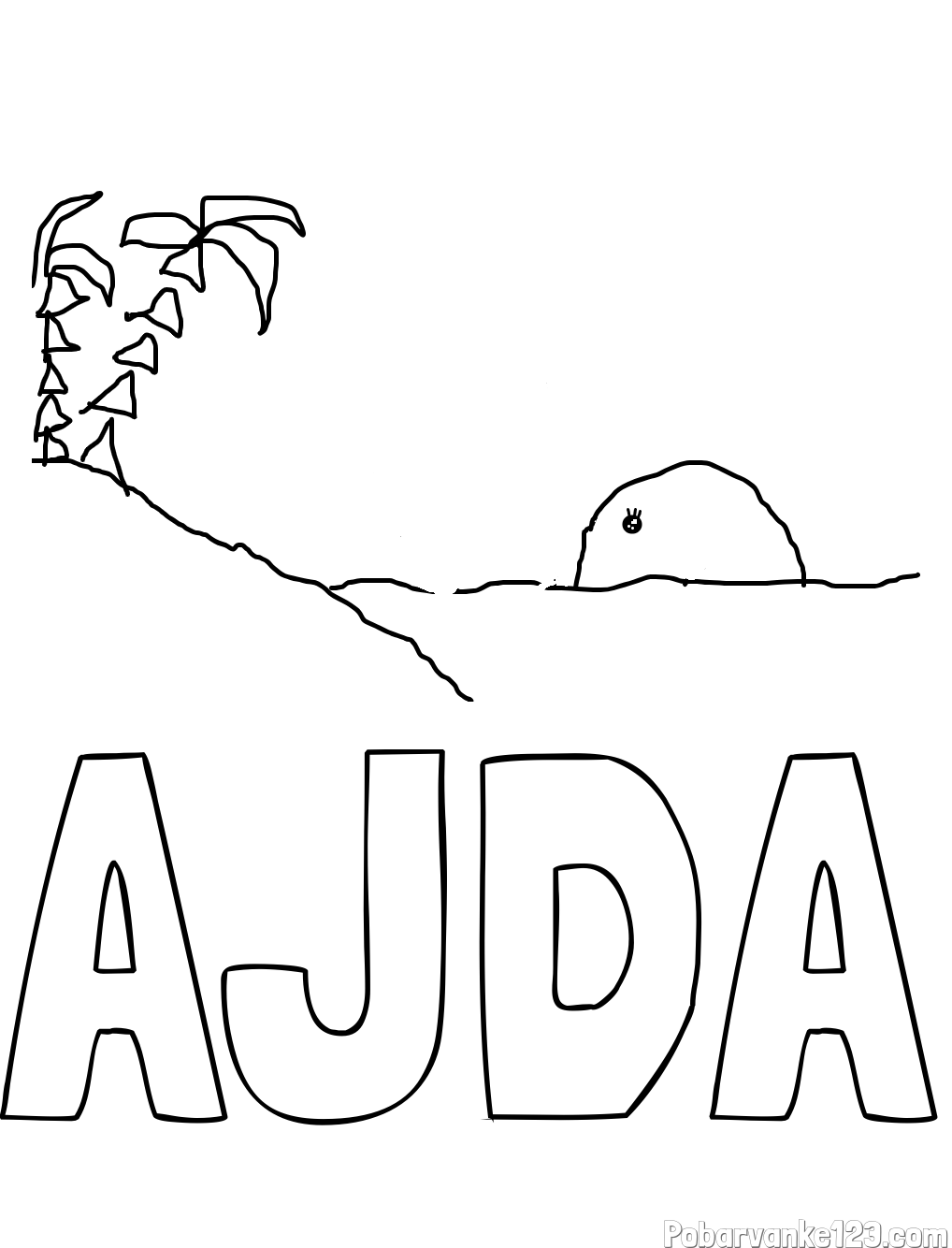 Pobarvanka imena AJDA in POLETJE