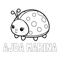 Online izdelana pobarvanka - Pobarvanka imena AJDA MARINA in pobarvanka ljubke pikapolonice