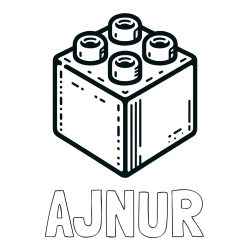 Online izdelana pobarvanka - Pobarvanka imena AJNUR in pobarvanka LEGO kocke
