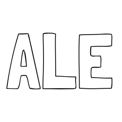 Online izdelana pobarvanka - Pobarvanka imena ALE