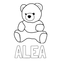 Online izdelana pobarvanka - Pobarvanka imena ALEA in pobarvanka medvedka