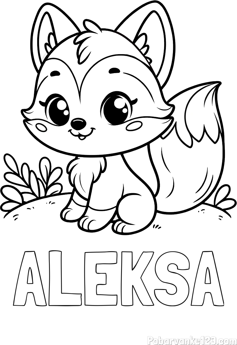 Pobarvanka imena ALEKSA in pobarvanka lisičke