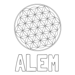 Online izdelana pobarvanka - Pobarvanka imena ALEM in mandale