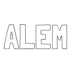 Online izdelana pobarvanka - Pobarvanka imena ALEM