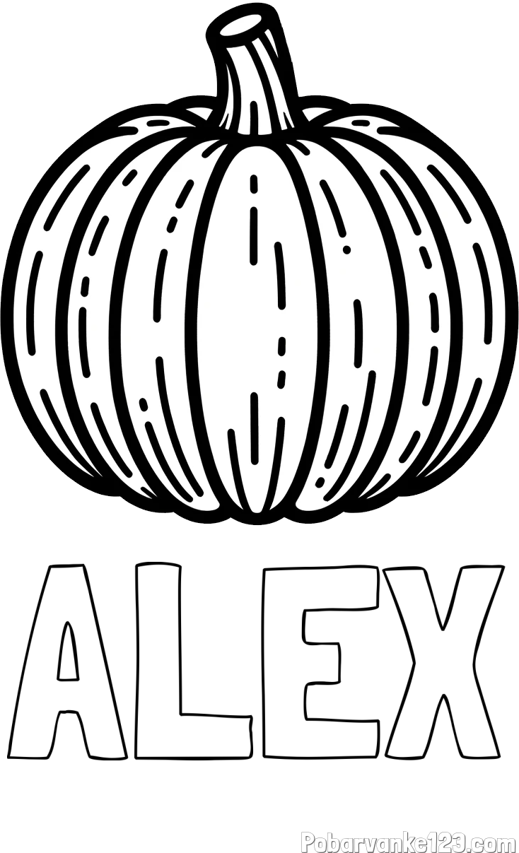 Pobarvanka imena ALEX in pobarvanka buče