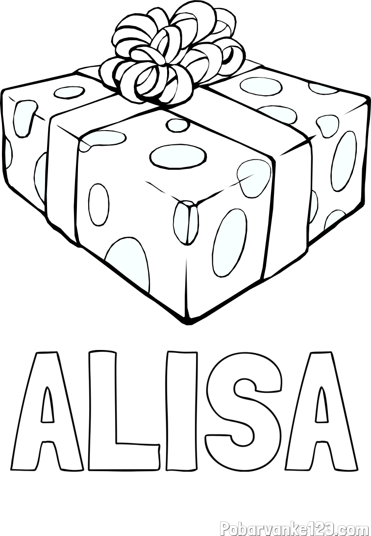 Pobarvanka imena ALISA in božično darilo
