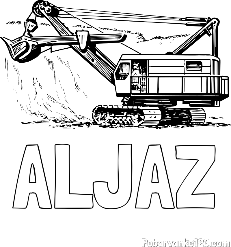 Pobarvanka imena ALJAŽ in pobarvanka bagra 2