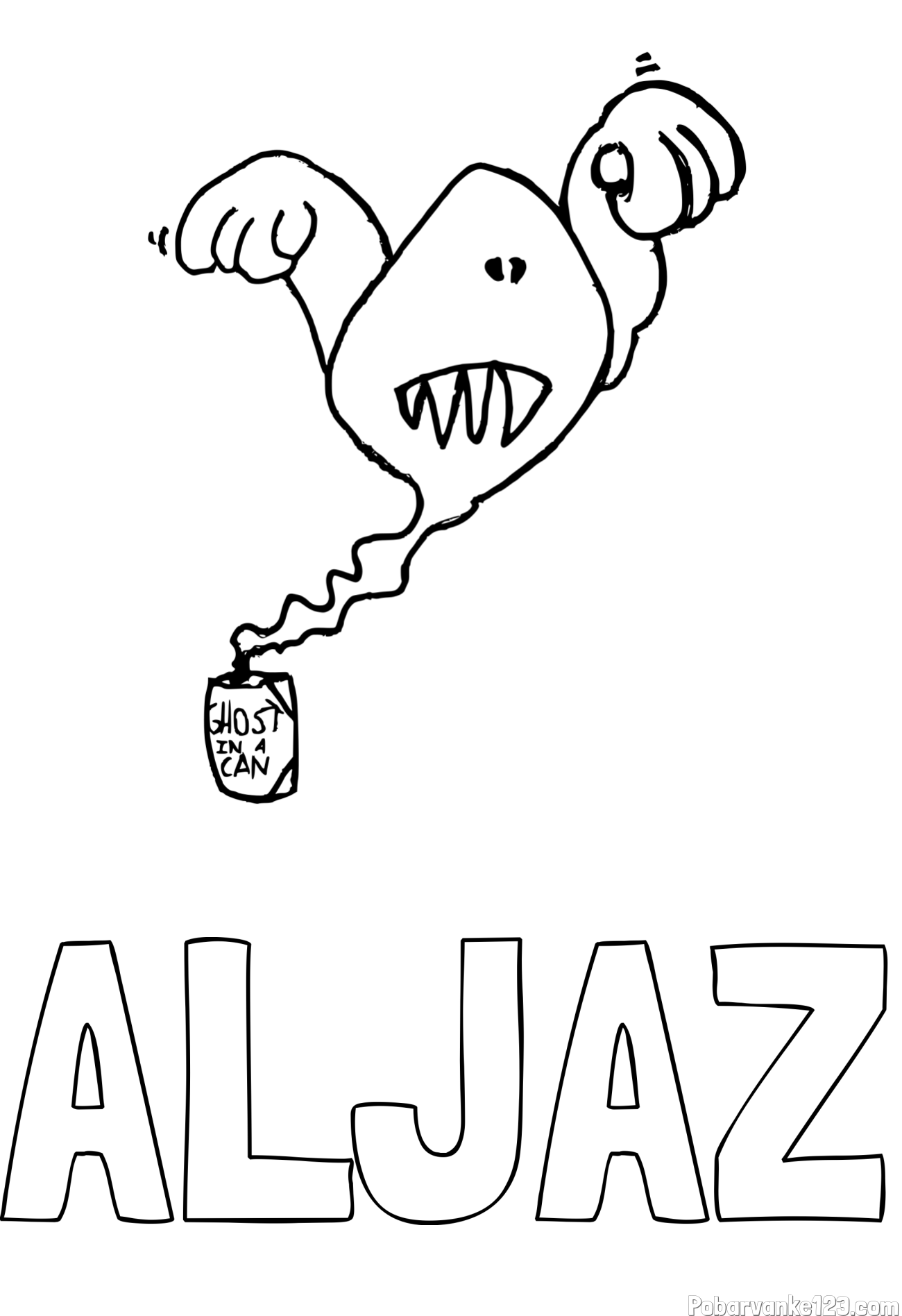 Pobarvanka imena ALJAŽ in pobarvanka duhca iz pločevinke