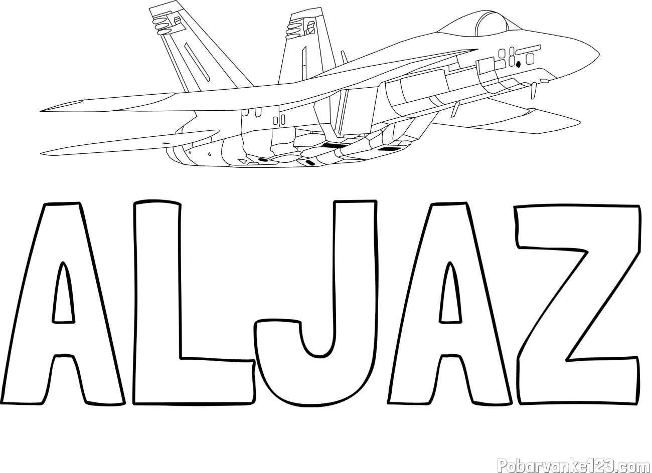 Pobarvanka imena ALJAŽ in pobarvanka letala Hornet
