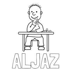 Online izdelana pobarvanka - Pobarvanka imena ALJAŽ in pobarvanka učenca za šolsko klopjo