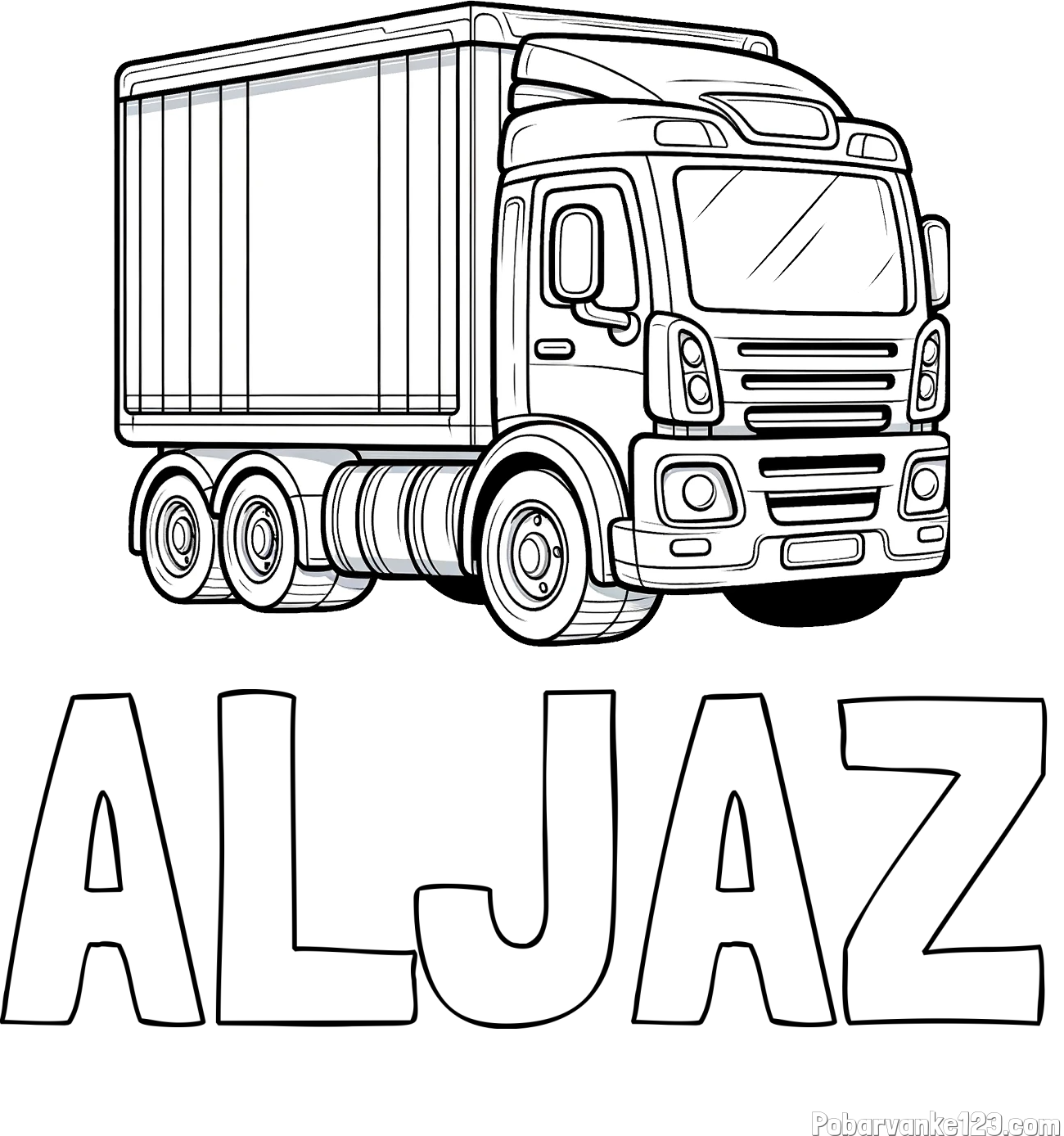 Pobarvanka imena ALJAŽ in pobarvanka velikega tovornjaka