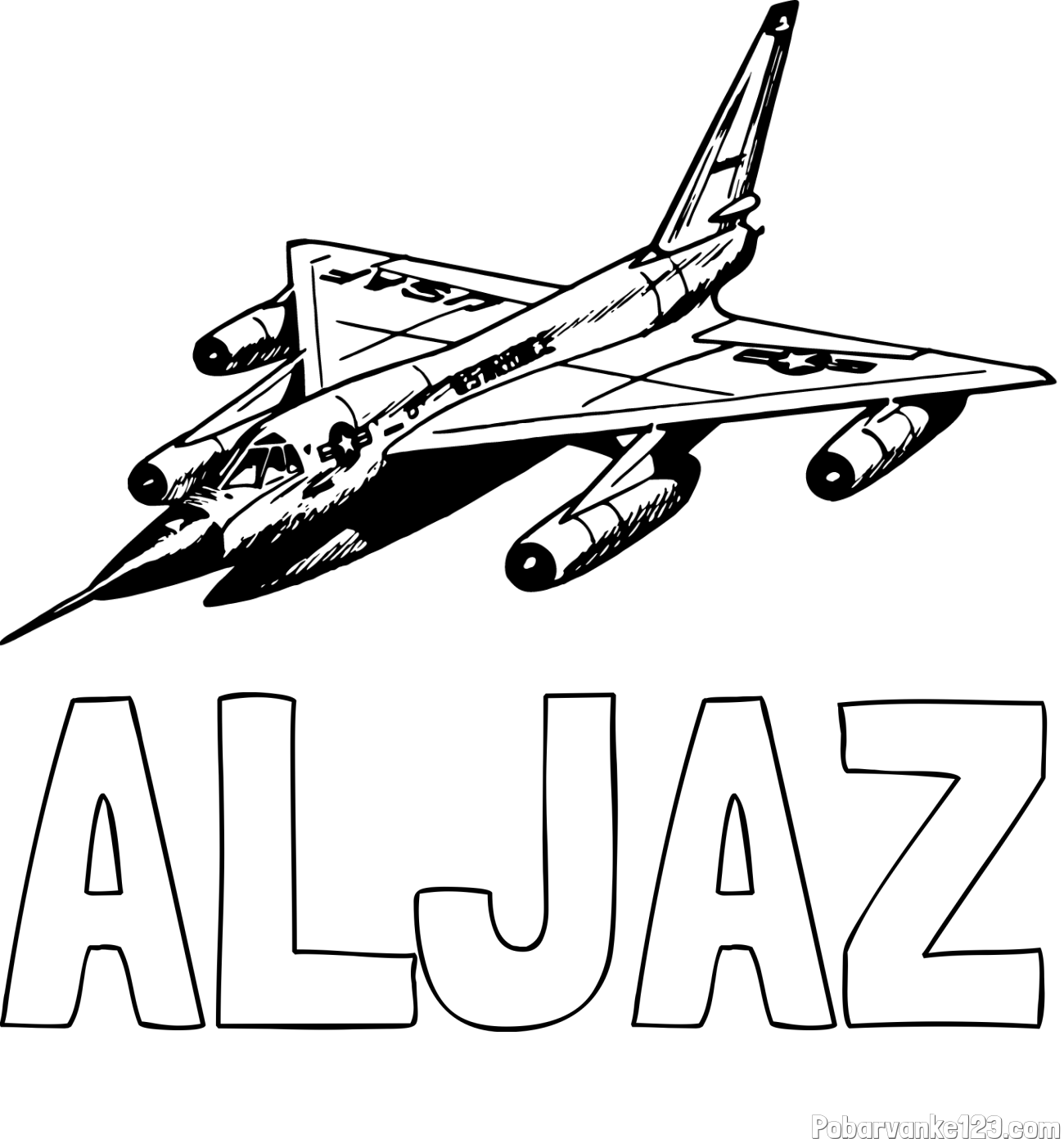 Pobarvanka imena ALJAŽ in pobarvanka vojaškega lovca