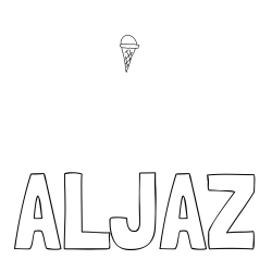 Online izdelana pobarvanka - Pobarvanka imena ALJAŽ in sladoled