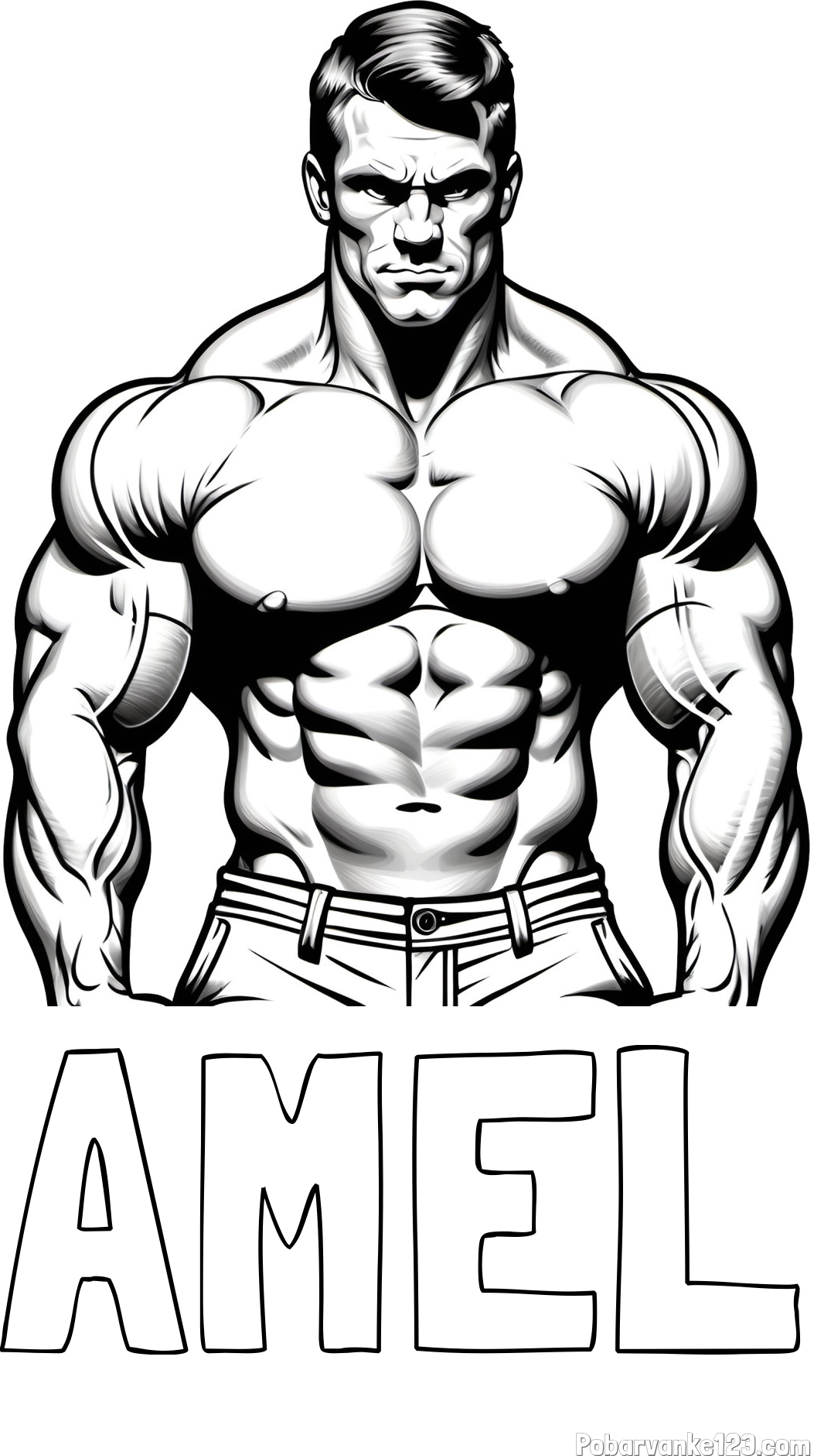 Pobarvanka imena AMEL in pobarvanka bodybuilder-ja