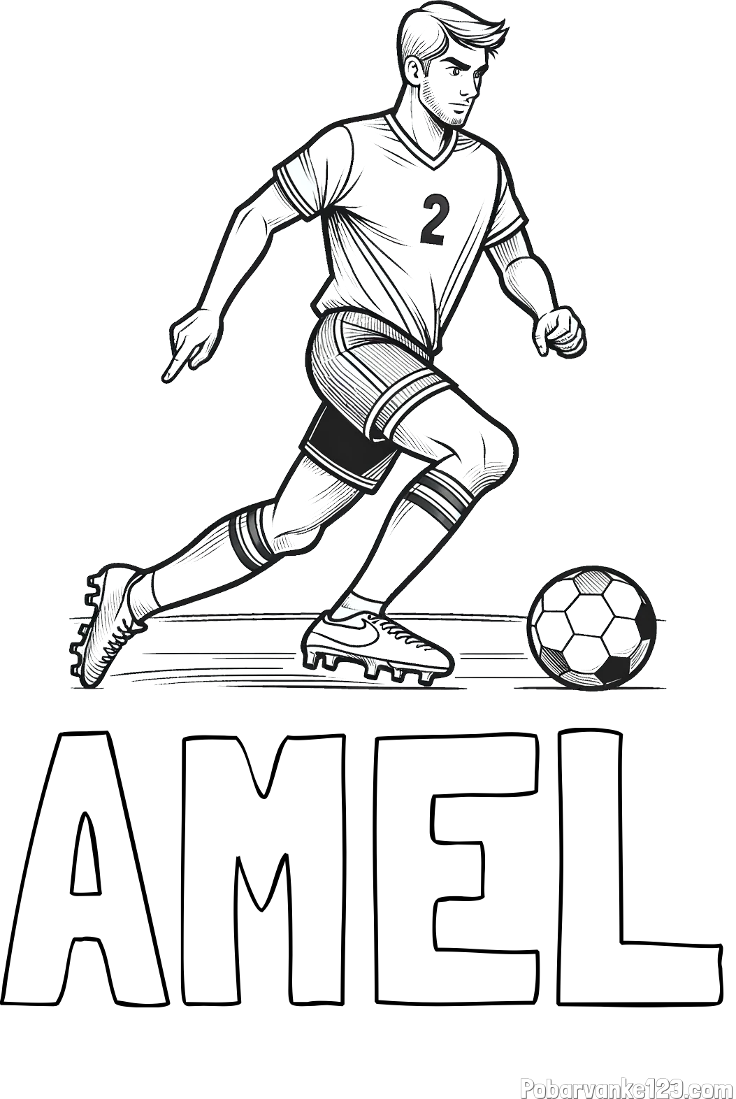 Pobarvanka imena AMEL in pobarvanka nogometaša