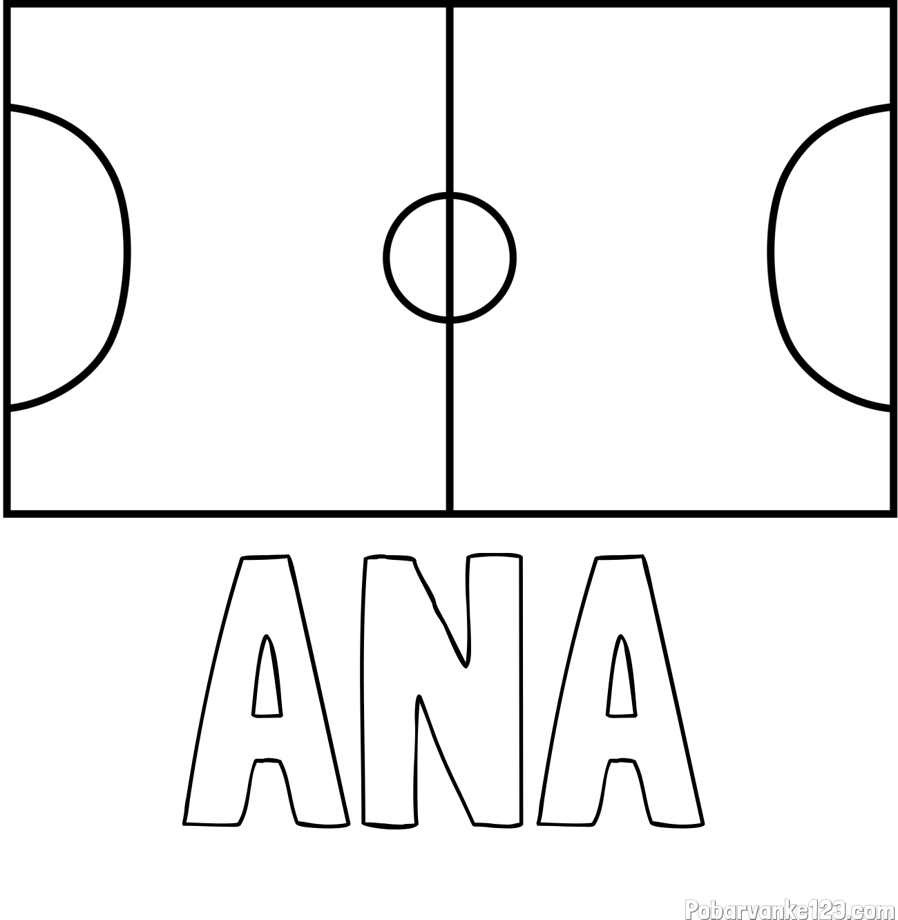 Pobarvanka imena ANA in pobarvanka nogometnega igrišča