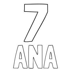 Online izdelana pobarvanka - Pobarvanka imena ANA in pobarvanka številke sedem (7)
