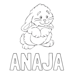 Online izdelana pobarvanka - Pobarvanka imena ANAJA in pobarvanka zajčka