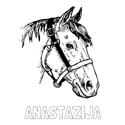 Pobarvanka imena ANASTAZIJA in konjska glava