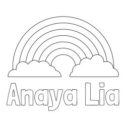 Pobarvanka imena Anaya Lia ter mavrice