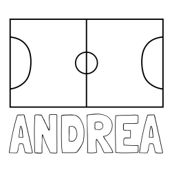 Online izdelana pobarvanka - Pobarvanka imena ANDREA in pobarvanka nogometnega igrišča