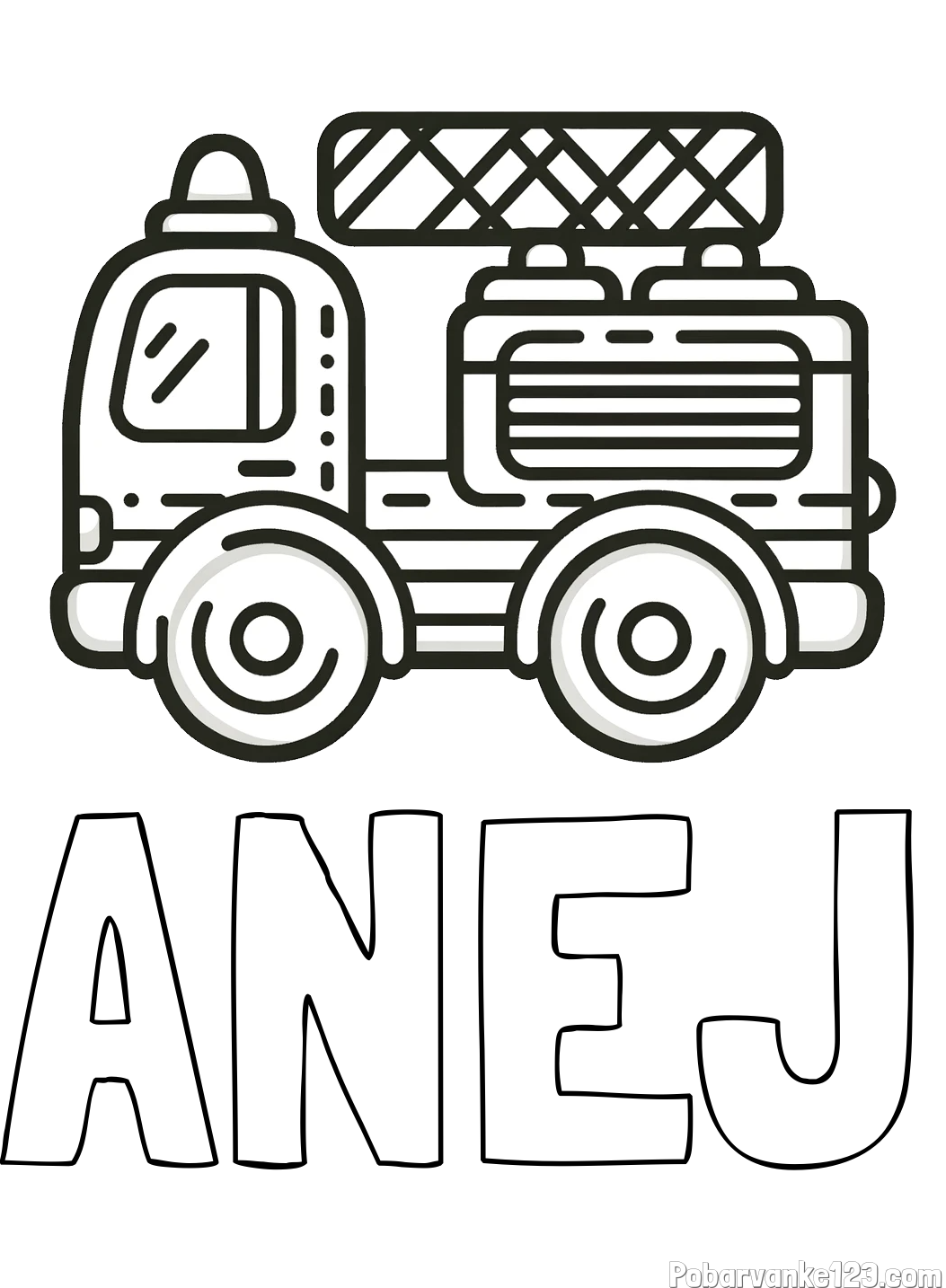 Pobarvanka imena ANEJ in pobarvanka gasilski avto