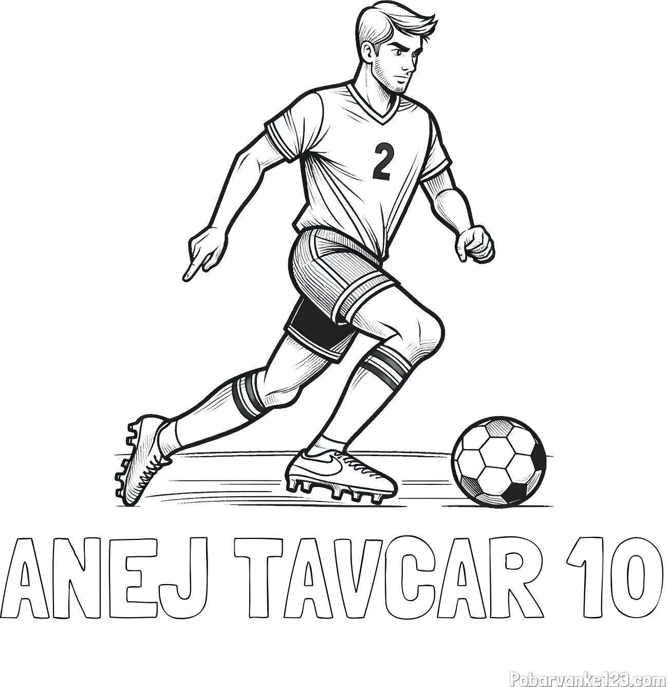Pobarvanka imena ANEJ TAVČAR 10 in pobarvanka nogometaša