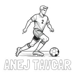 Online izdelana pobarvanka - Pobarvanka imena ANEJ TAVČAR in pobarvanka nogometaša
