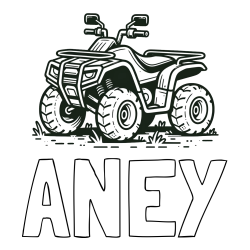 Online izdelana pobarvanka - Pobarvanka imena ANEY in pobarvanka štirikolesnika