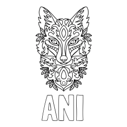 Online izdelana pobarvanka - Pobarvanka imena ANI in pobarvanka volka - mandale