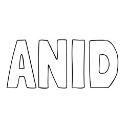 Online izdelana pobarvanka - Pobarvanka imena ANID