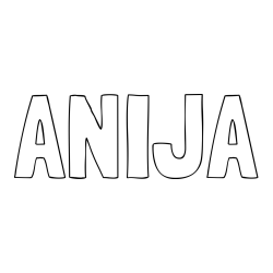 Online izdelana pobarvanka - Pobarvanka imena ANIJA