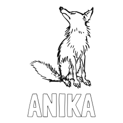 Online izdelana pobarvanka - Pobarvanka imena ANIKA in pobarvanka stare lisice