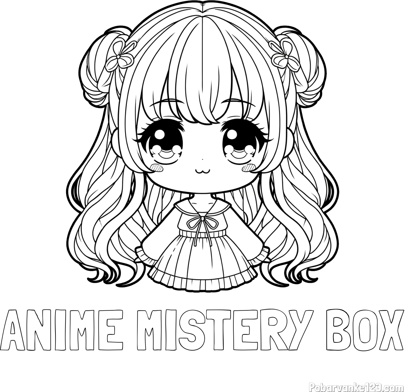 Pobarvanka imena ANIME MISTERY BOX in pobarvanka prikupne punčke v anime slogu