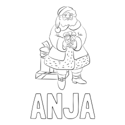 Online izdelana pobarvanka - Pobarvanka imena ANJA in pobarvanka čudovitega Božička