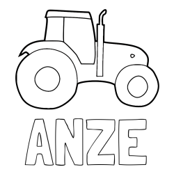 Pobarvanka imena ANŽE in otroška pobarvanka traktorja