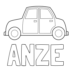 Pobarvanka imena ANŽE in pobarvanka avta