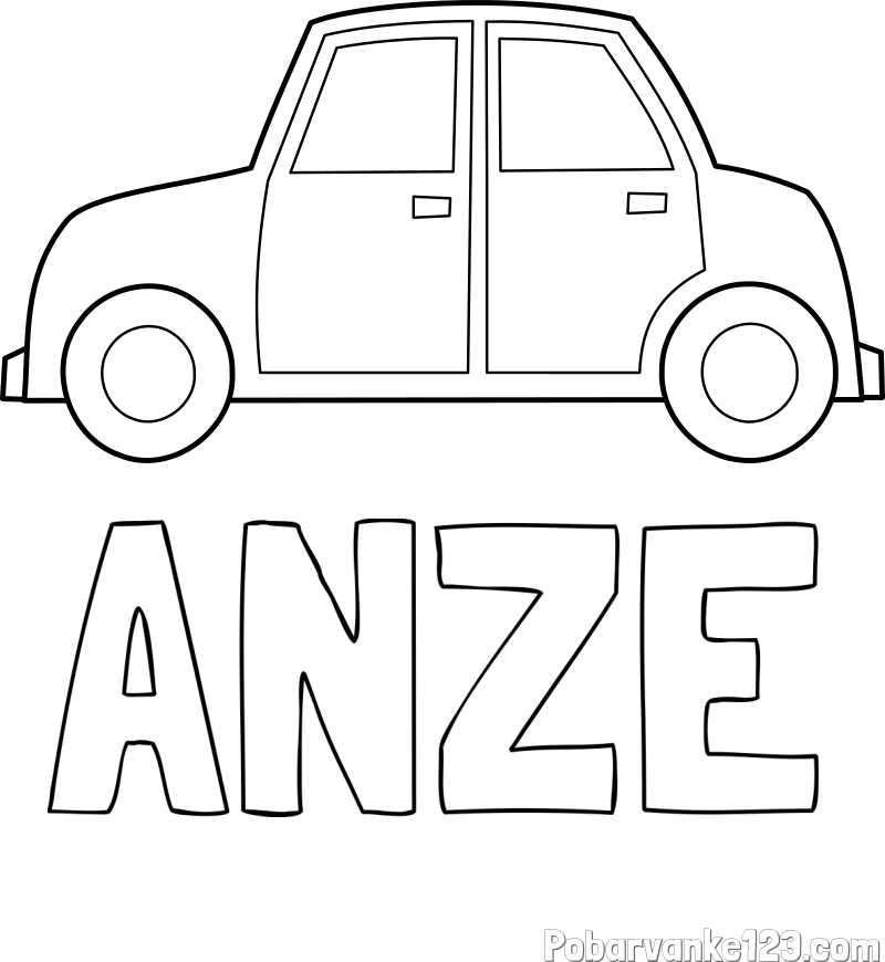 Pobarvanka imena ANŽE in pobarvanka avta