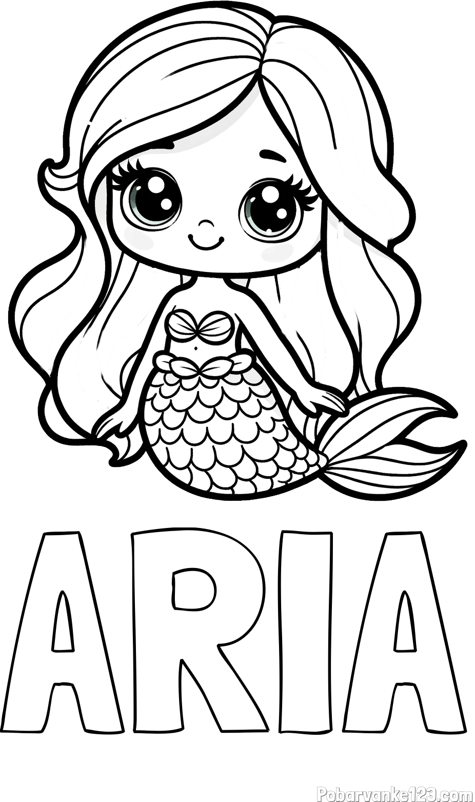 Pobarvanka imena ARIA in pobarvanka prikupne morske deklice