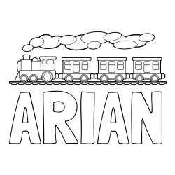 Online izdelana pobarvanka - Pobarvanka imena ARIAN in pobarvanka vlaka