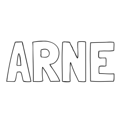 Online izdelana pobarvanka - Pobarvanka imena ARNE