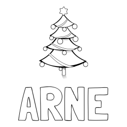 Pobarvanka imena ARNE in božična smreka
