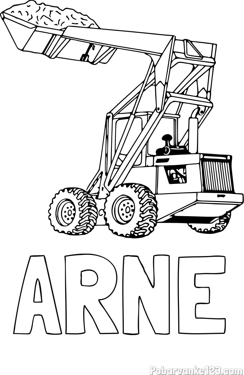 Pobarvanka imena ARNE in pobarvanka velikega traktorja