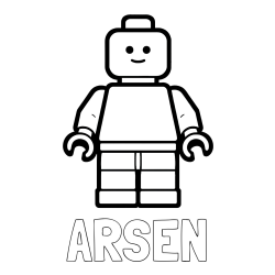 Online izdelana pobarvanka - Pobarvanka imena ARSEN in pobarvanka LEGO figurice fanta