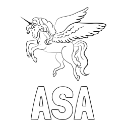 Online izdelana pobarvanka - Pobarvanka imena AŠA in lepa pobarvanka samoroga