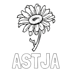 Online izdelana pobarvanka - Pobarvanka imena ASTJA in pobarvanka lepe sončnice