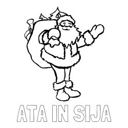 Online izdelana pobarvanka - Pobarvanka imena ATA IN SIJA in preprosta pobarvanka Božička z darili