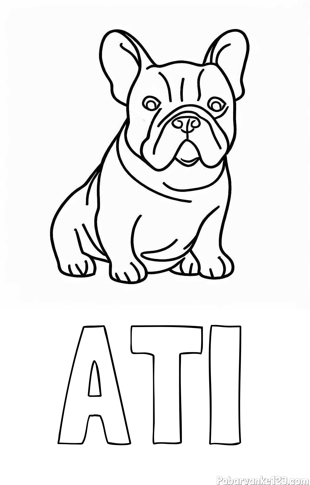 Pobarvanka imena ATI in pobarvanka francoskega buldoga