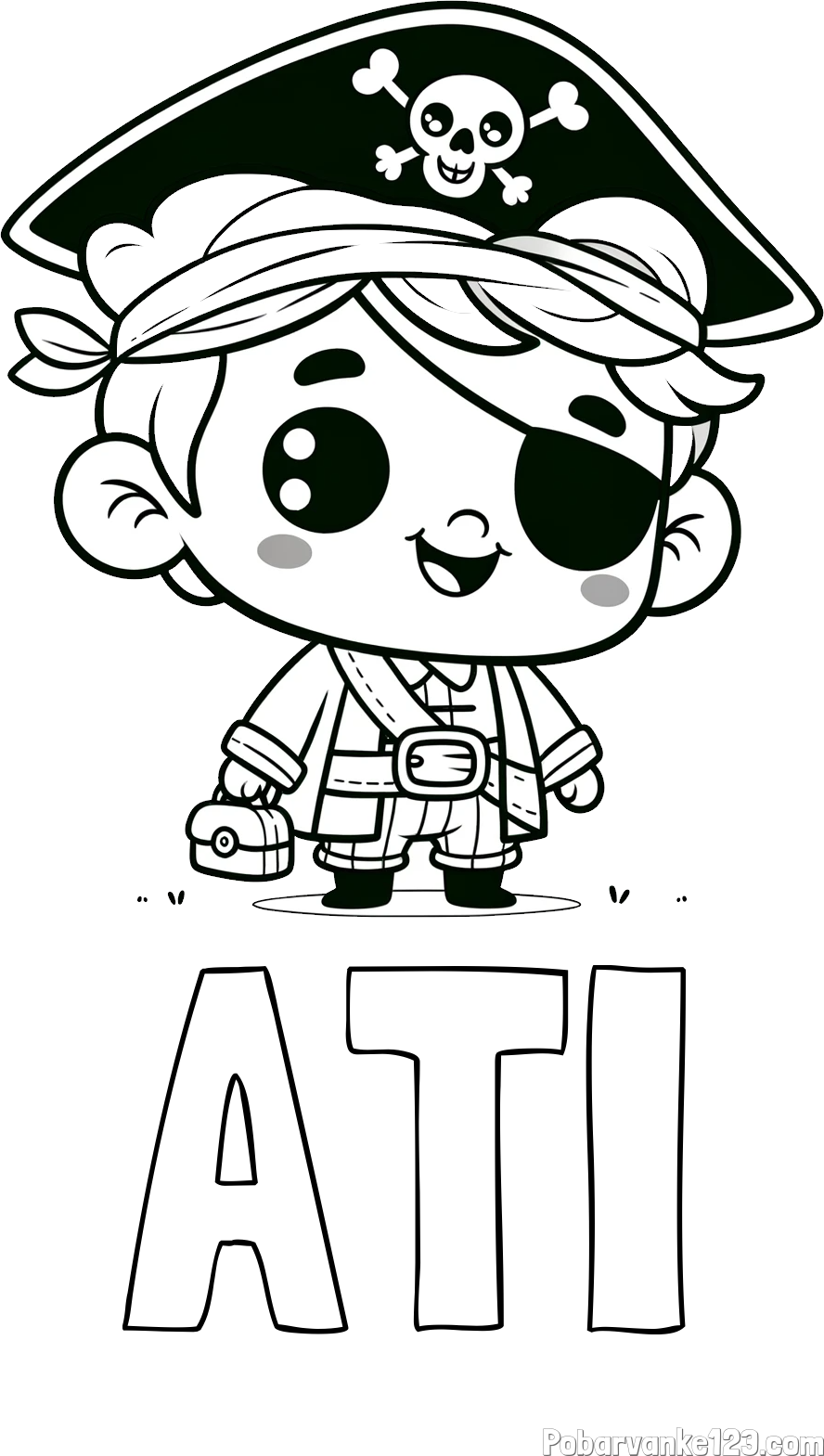 Pobarvanka imena ATI in pobarvanka nasmejanega gusarja