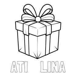 Online izdelana pobarvanka - Pobarvanka imena ATI    LINA in pobarvanka darilne škatle s pentljo